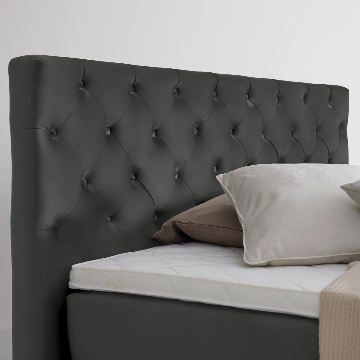 Boxspringbett Chester Graphitfarben ca. 160x200cm - Graphitfarben/Schwarz, Holzwerkstoff/Kunststoff (160/200cm) - Mömax