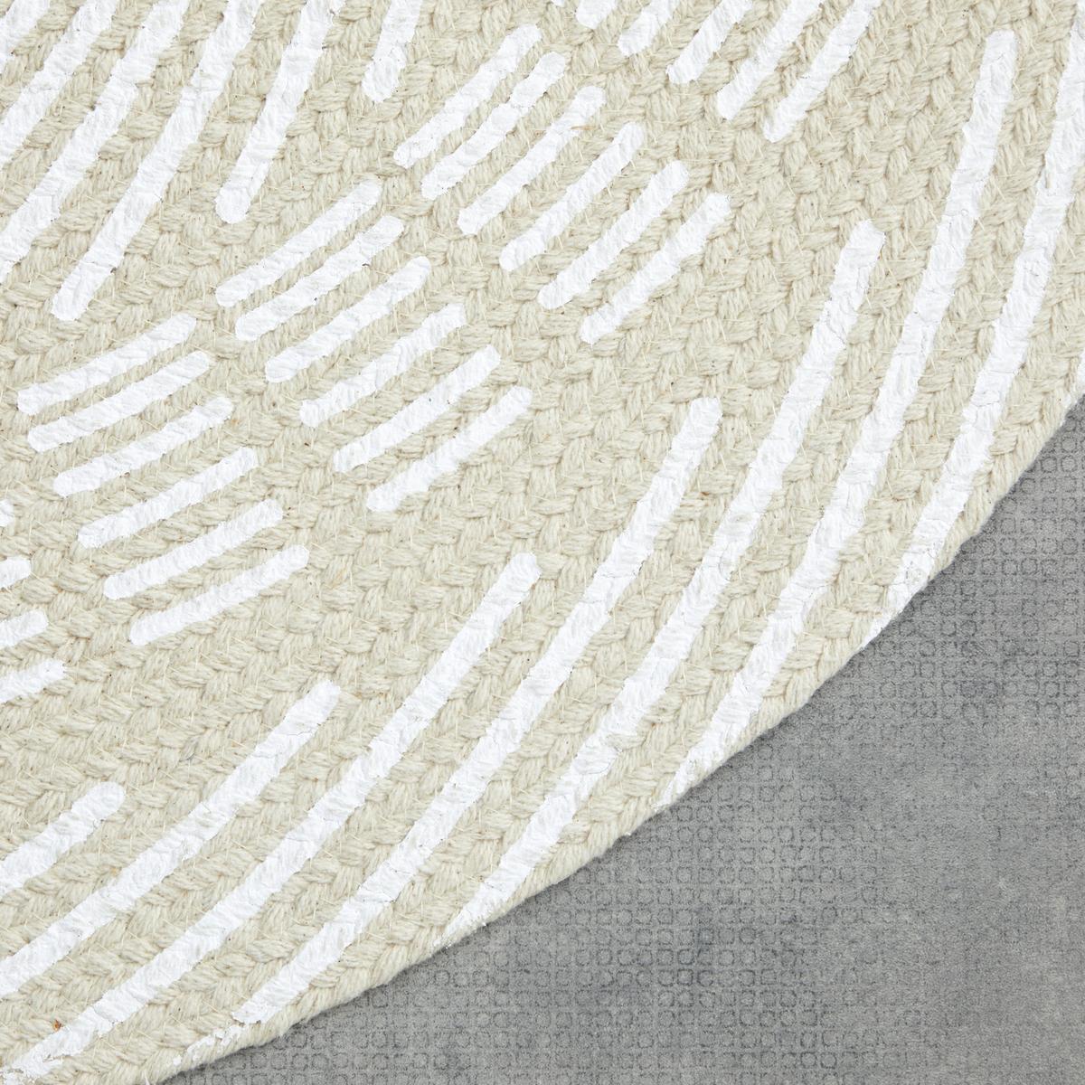 Flachwebteppich Miami in Natur/Hellbraun Ø ca. 100cm - Hellbraun/Naturfarben, MODERN, Textil (100cm) - Modern Living