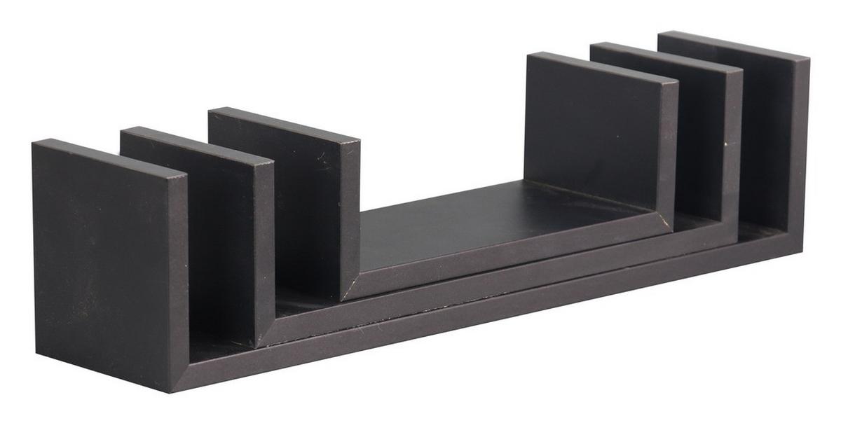 Wandboard U-Bord in Schwarz 3-teilig - Schwarz, Konventionell, Holzwerkstoff (42-32-22/9,5/10-8,5-7cm) - Mömax