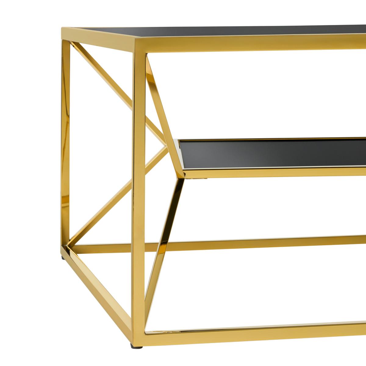 Klubska Miza Angel Ii - zlate barve/črna, Moderno, kovina/steklo (70/38/70cm) - Mömax