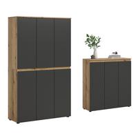 Garderobenschrank Scarpa Anthrazit/Eiche - Eichefarben/Anthrazit, Design, Holzwerkstoff/Kunststoff (235/175/37cm) - Livetastic
