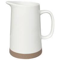 Karaffe Emilia aus Steinzeug ca. 1l - Weiß, ROMANTIK / LANDHAUS, Keramik (15,9/17,5cm) - Zandiara
