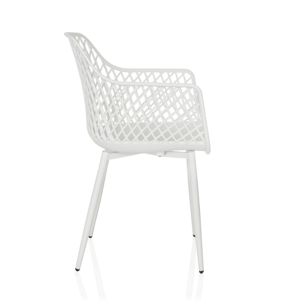 Vrtni Stol Begio L, Bela - bela, Moderno, kovina/umetna masa (56/81/50cm) - MID.YOU