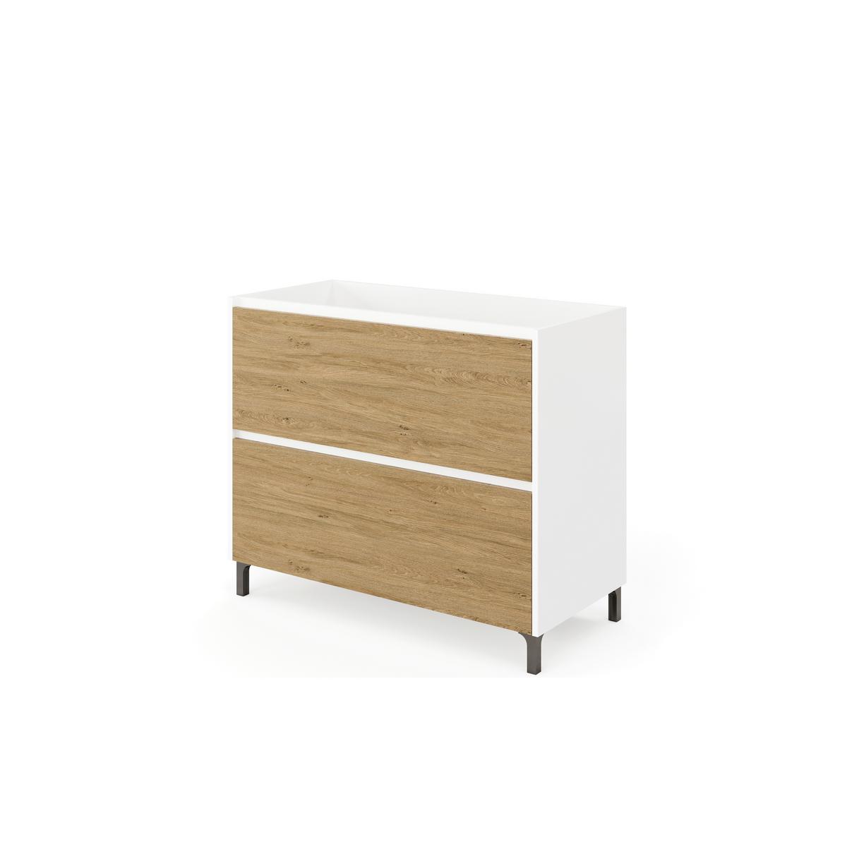 Element Ispod Umivaonika Lisbona - bijela visoki sjaj/boje kroma, Basics, drvni materijal/plastika (100/74/46cm)