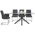 Esstisch aus Glas - Klar/Schwarz, LIFESTYLE, Glas/Metall (160/76/90cm) - Modern Living Esstisch aus Glas - Klar/Schwarz, LIFESTYLE, Glas/Metall (160/76/90cm) - Modern Living