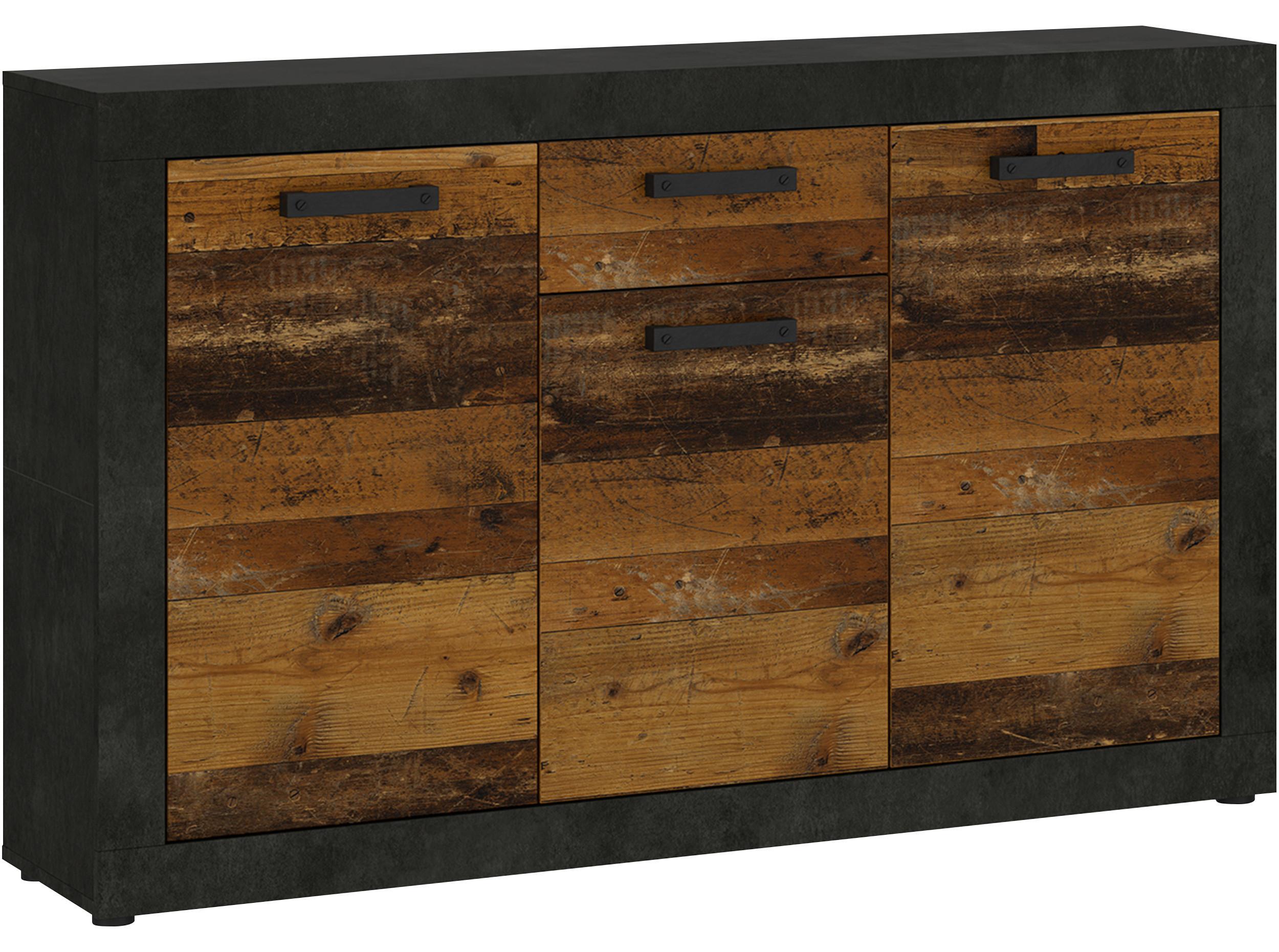 Comodă cu uși KASSEL - culoare lemn stejar, Romantik / Landhaus, material pe bază de lemn (135,2/86/35cm) - Modern Living