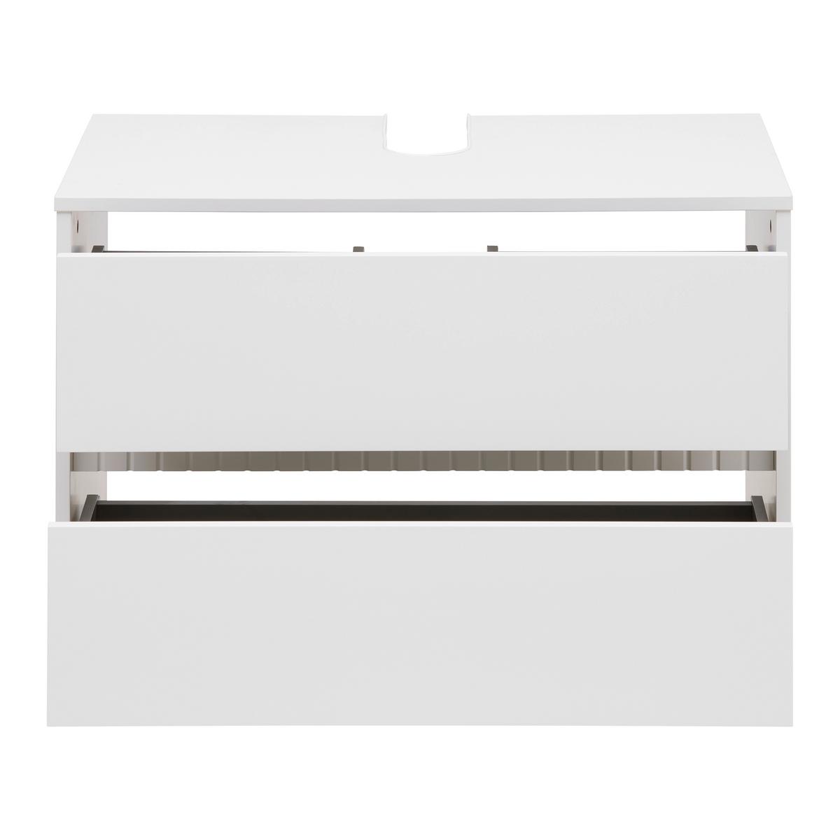 Waschbeckenunterschrank Aida Weiß - Schwarz/Weiß, MODERN, Holzwerkstoff (80/50/45cm) - Mömax