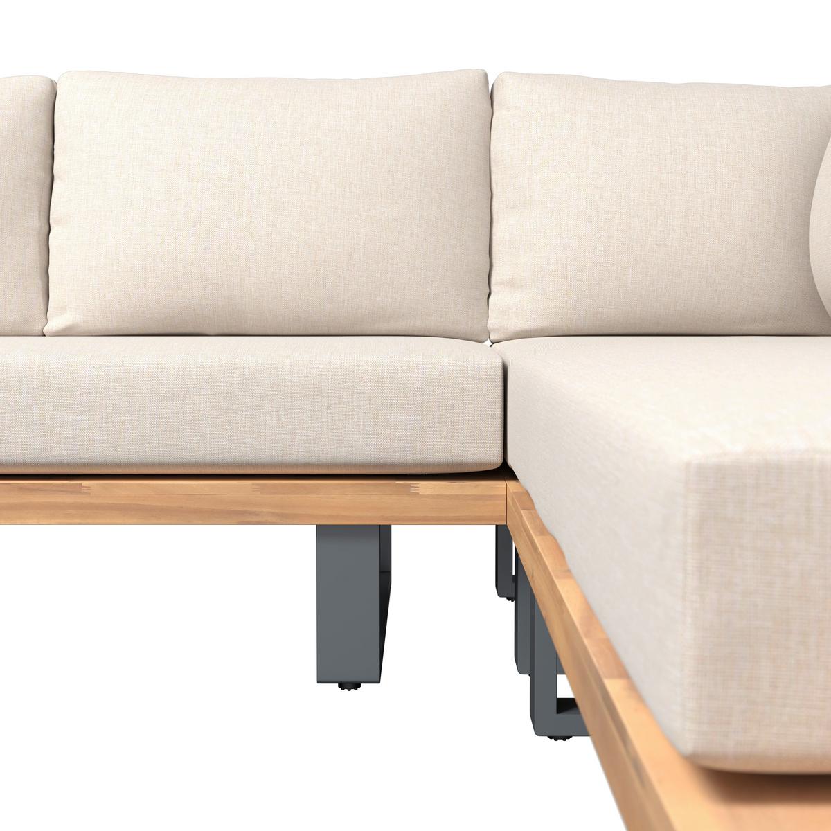 LOUNGEGARNITUR GABRIEL - Akaziefarben, Natur, Holz/Metall (173/73/82cm) - Mömax