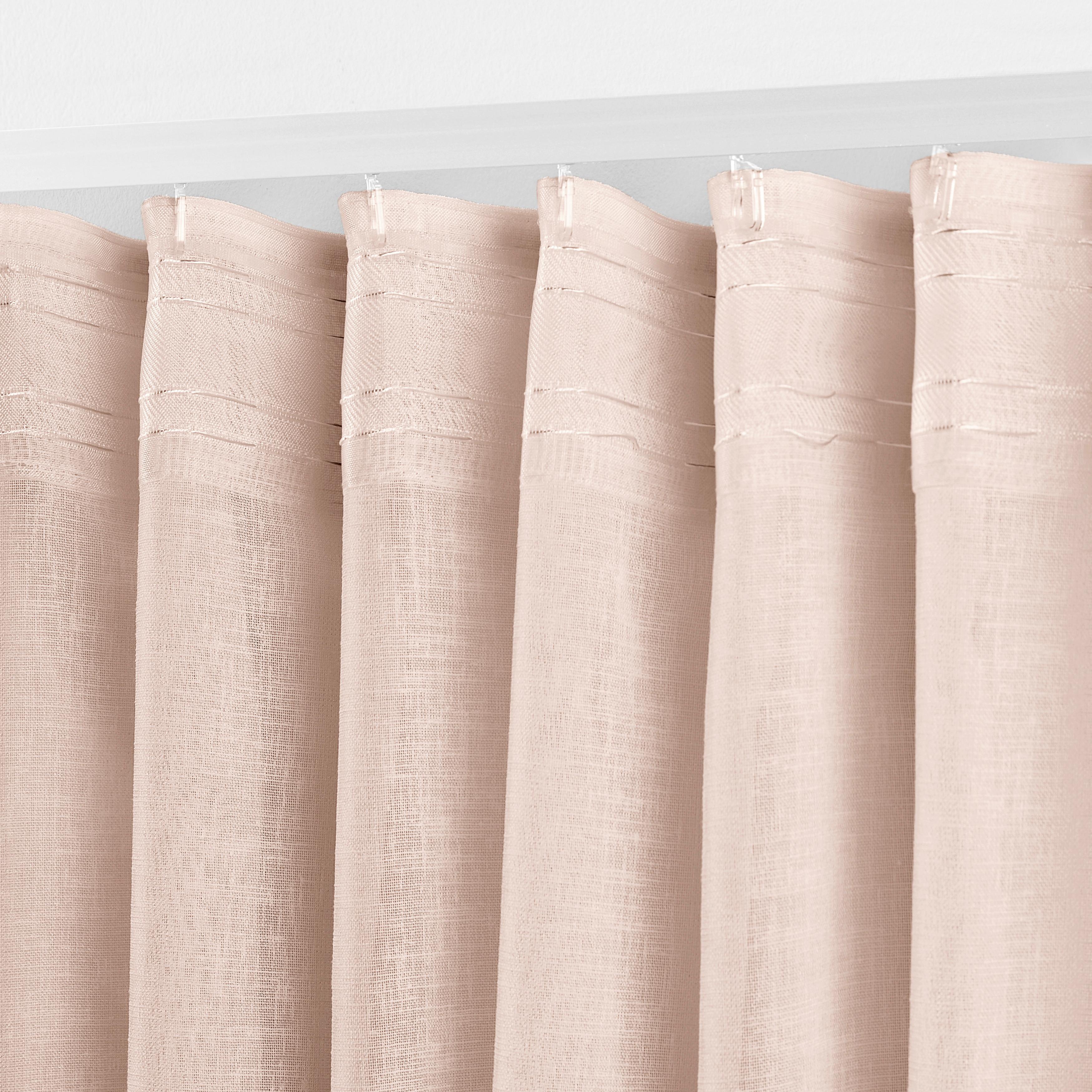 GARDINLÄNGD SIGRID -EXT- - rosa, Romantik / Lanthus, textil (140/245cm) - Premium Living