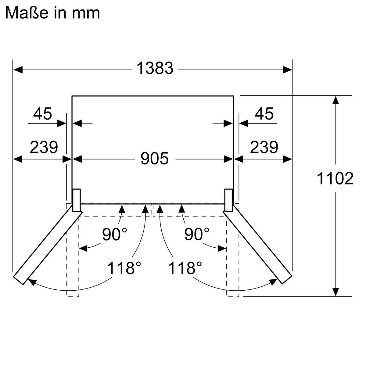 French-Door KF96NVPEA Edelstahlfarben - Edelstahlfarben, MODERN, Metall (90,5/183/73,1cm) - Siemens