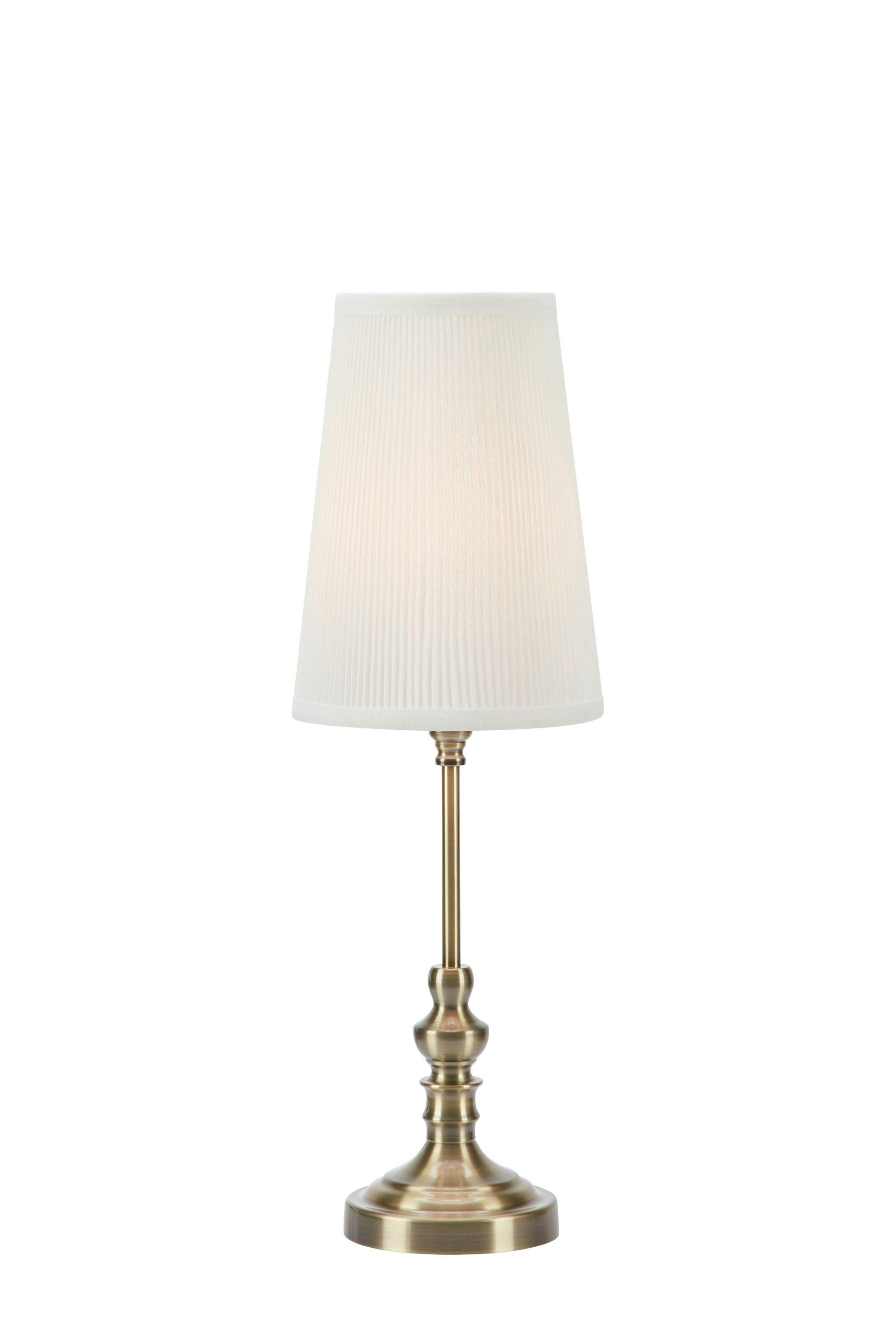 Tischleuchte Markslöjd Noble Creme max. 40 Watt - Messingfarben/Creme, Design, Textil/Metall (18/18/56cm) - Markslöjd