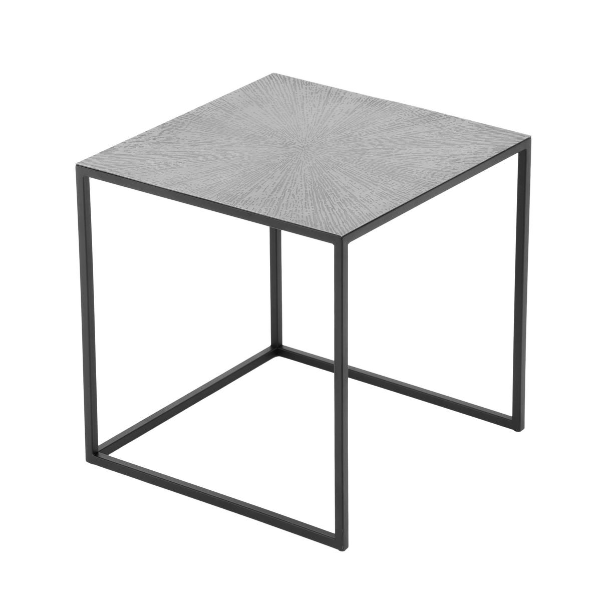 ZESTAW STOLIKÓW BOCZNYCH HIRA - kolor srebrny/czarny, Modern, metal (35-40/35-40/35-40cm)