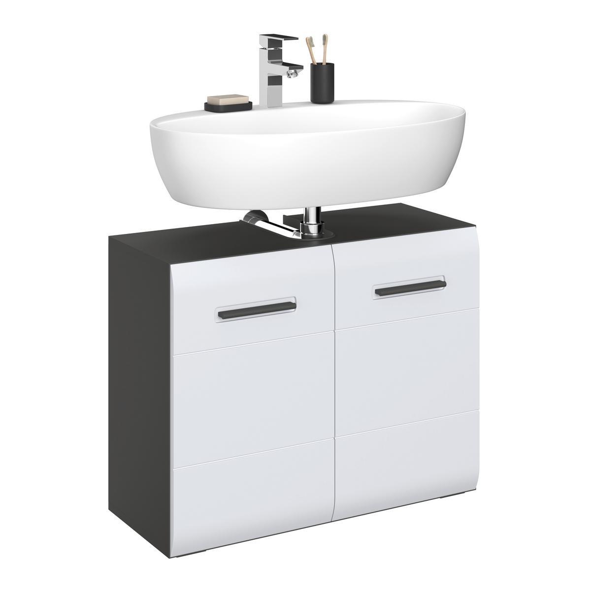 Element Ispod Umivaonika Pearl New - bijela/antracit, Konvencionalno, drvni materijal/plastika (70/55,5/29,6cm)