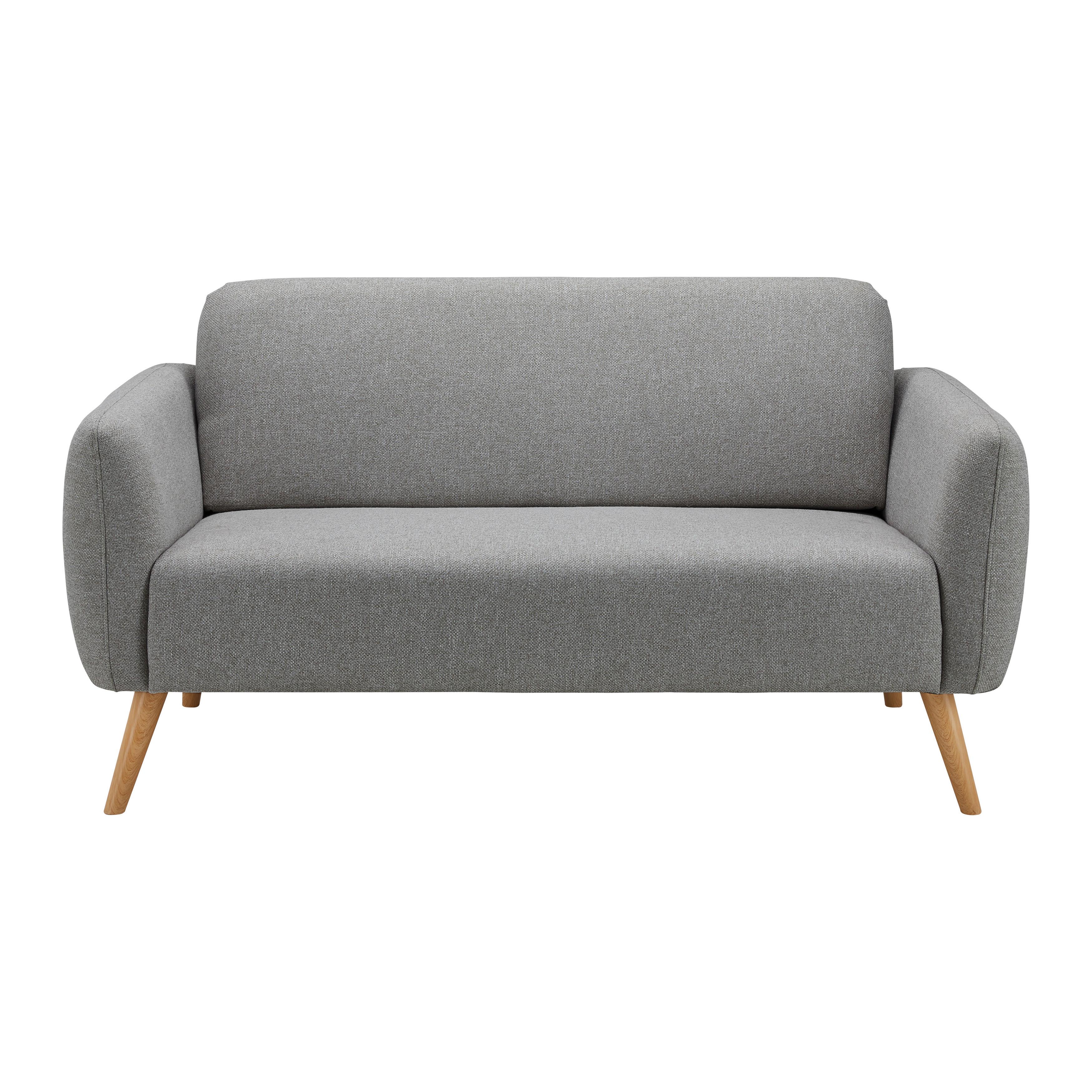Sofa Pia Dunkelgrau Webstoff - Dunkelgrau/Naturfarben, MODERN, Holz/Textil (146/76/75cm) - Bessagi Home