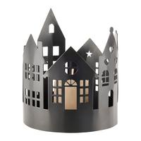 Kerzenhalter Trixi Schwarz - Schwarz, Konventionell, Metall (9,5/12,5cm) - Modern Living