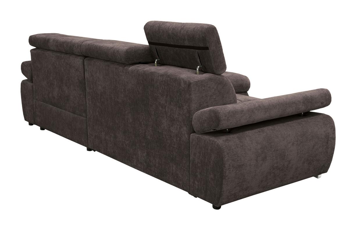 Kutna Garnitura Vegas - tamno smeđa/srebrne boje, Design, drvo/tekstil (294/173cm) - Modern Living