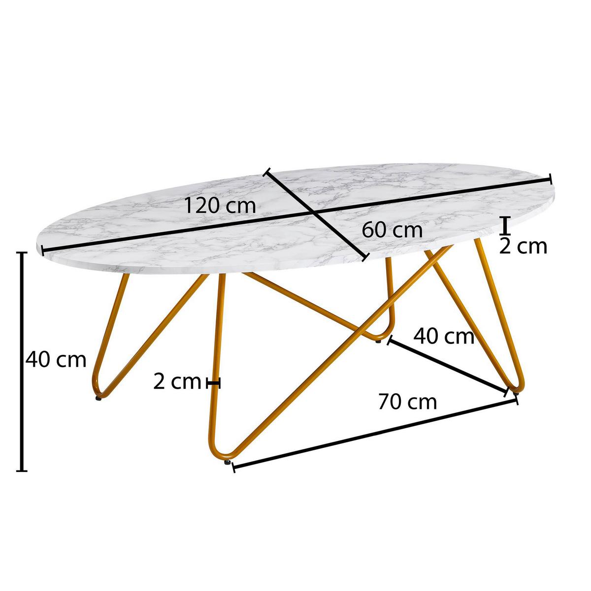 Klubska Miza Wl6.315 - zlate barve, Moderno (120/60/40cm) - MID.YOU