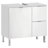 Waschbeckenunterschrank GW-Mau resa ca.60x56x34cm Weiß - Chromfarben/Weiß, KONVENTIONELL, Holzwerkstoff/Metall (60/56/34cm) - Germania