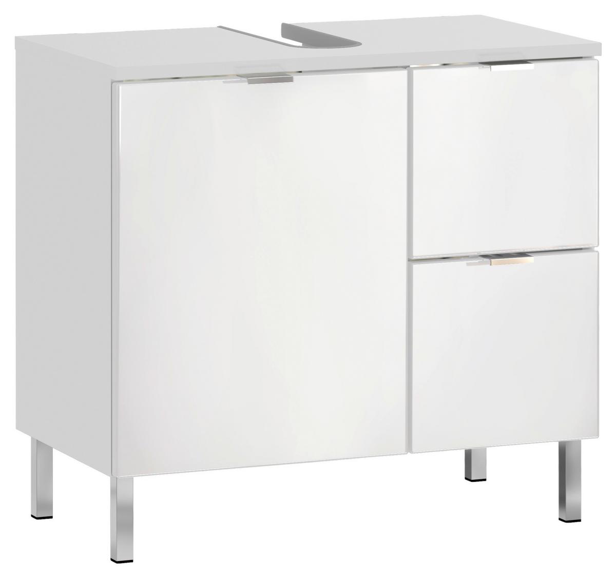 Waschbeckenunterschrank GW-Mau resa ca.60x56x34cm Weiß - Chromfarben/Weiß, KONVENTIONELL, Holzwerkstoff/Metall (60/56/34cm) - Germania
