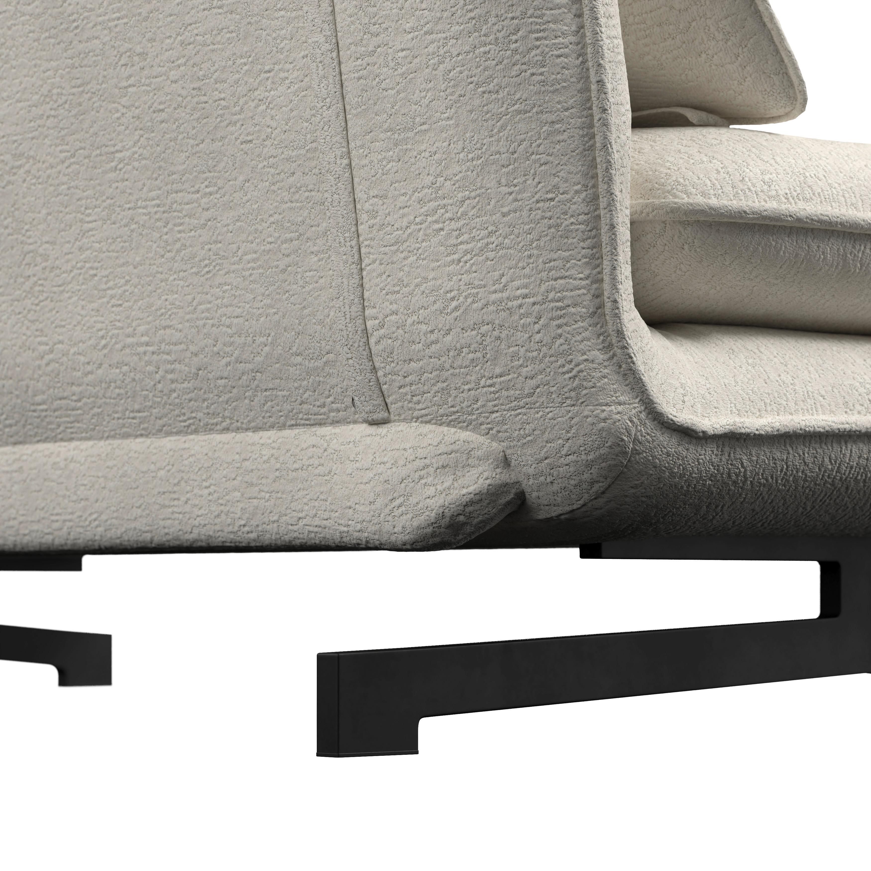BÄDDSOFFA LUNA - vit/svart, Modern, metall/textil (143/84/81cm) - Bessagi Home