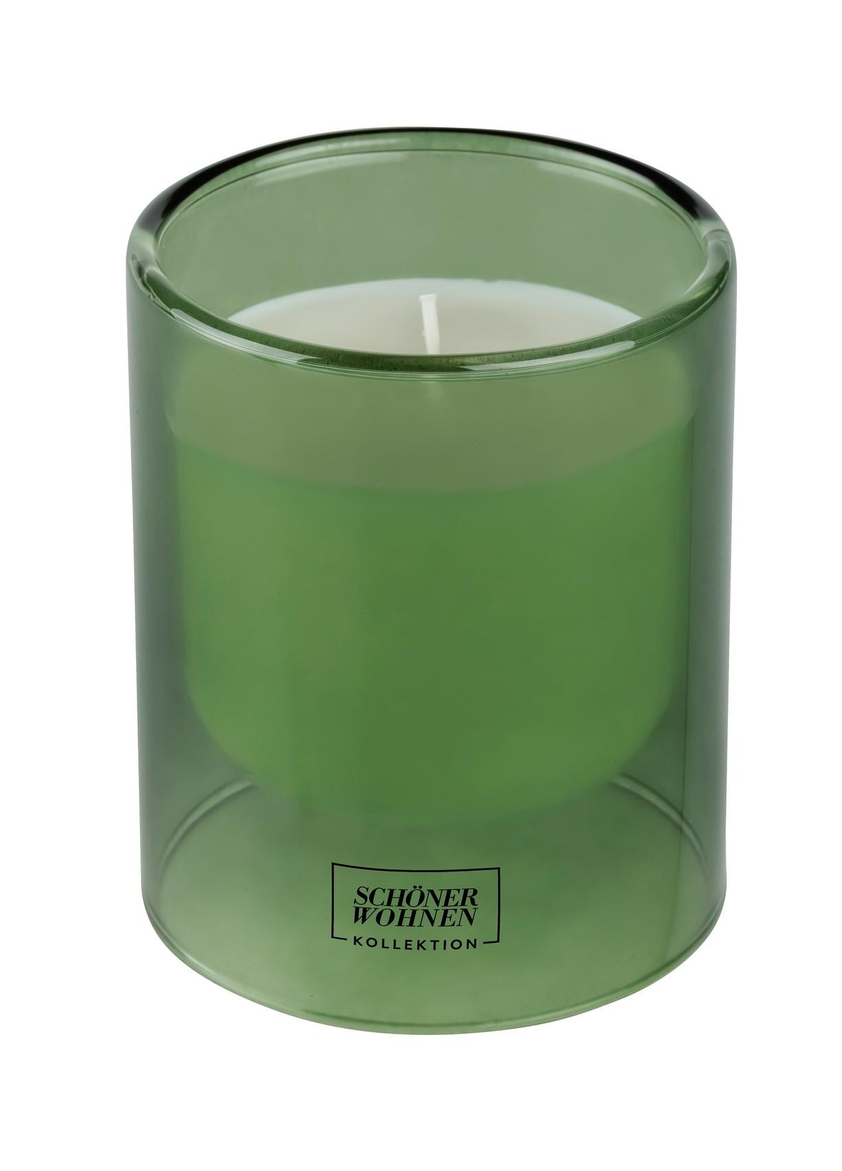 Duftkerze Schöner Wohnen-Kollektion Grün - Orange/Grün, Design, Glas (9/11cm) - Schöner Wohnen