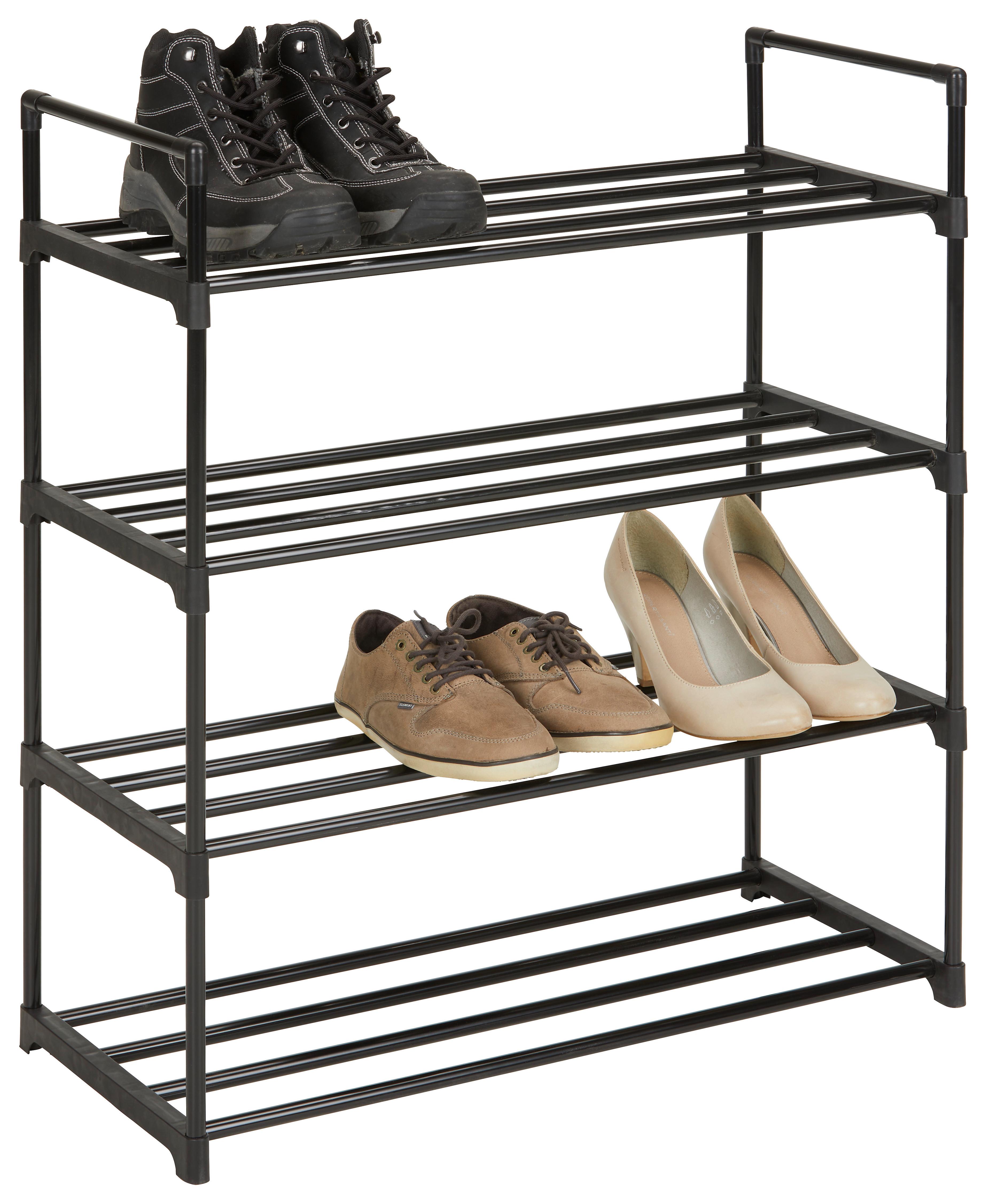 Schuhregal in Schwarz - Schwarz, Modern, Metall (65/82/30cm) - Based