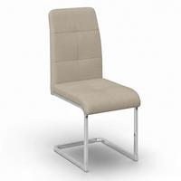 Schwingstuhl Lucie Creme Leinenoptik Gepolstert - Creme/Nickelfarben, MODERN, Textil/Metall (43/99/60cm) - Bessagi Home