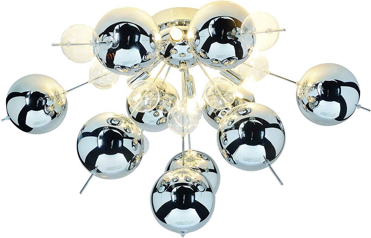 Deckenleuchte Explosion Chromfarben/Klar max. 20 Watt - Klar/Chromfarben, Design, Glas/Metall (57/57/38cm) - Näve