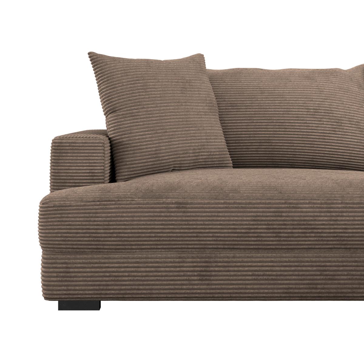 Ugaona Garnitura Pelle - bežbraon/crna, Moderno, tekstil (265/180cm)