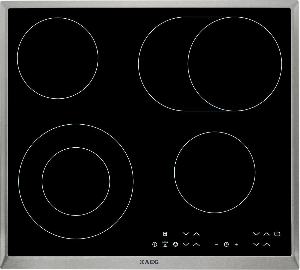 Glaskeramikkochfeld HK634060XB - KONVENTIONELL, Glas/Metall (57,6/3,8/51,6cm) - AEG
