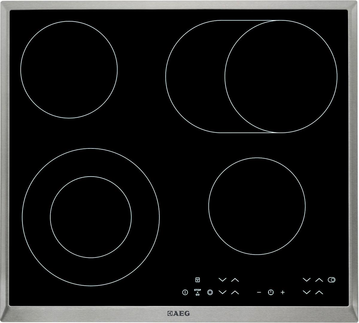 Glaskeramikkochfeld HK634060XB - KONVENTIONELL, Glas/Metall (57,6/3,8/51,6cm) - AEG