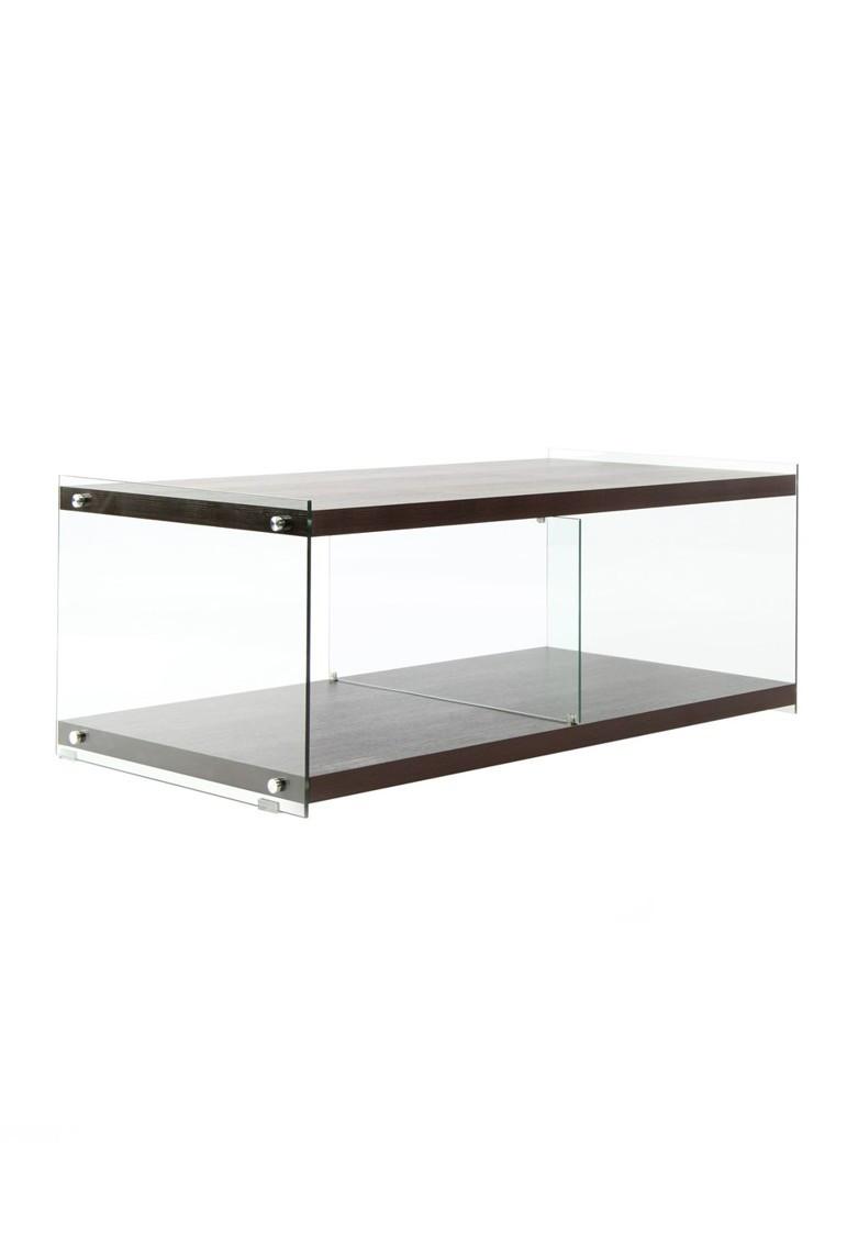 BEISTELLTISCH ELEMENTARY 200 DUNKELBRAUN - Dunkelbraun, Design, Glas/Holz (120/60/45cm) - Kayoom