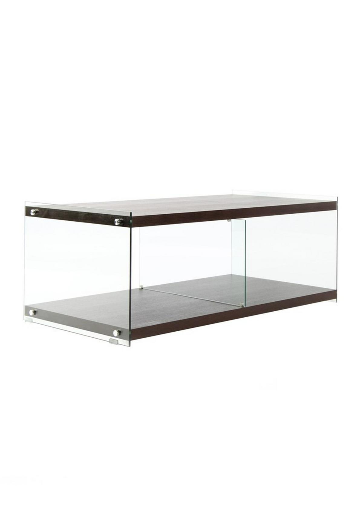 BEISTELLTISCH ELEMENTARY 200 DUNKELBRAUN - Dunkelbraun, Design, Glas/Holz (120/60/45cm) - Kayoom