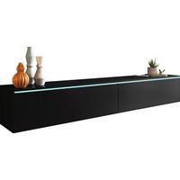 Nizka Omarica Lowa, Črna, Led - črna/siva, Trendi, umetna masa/leseni material (180/30/33cm) - P & B