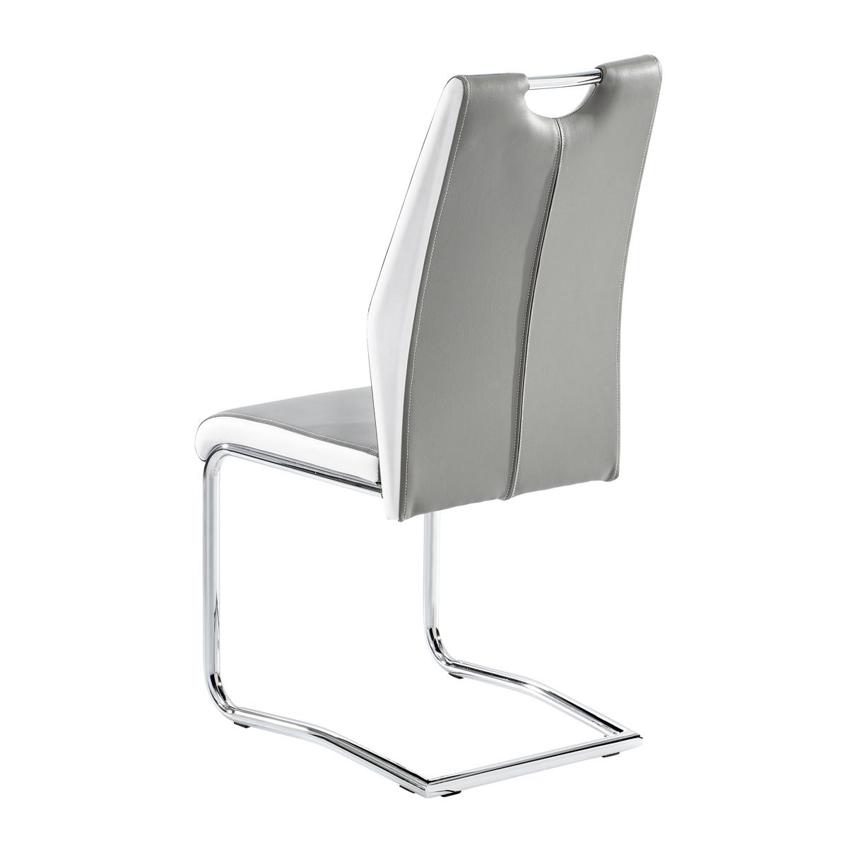 KRZESŁO NA PŁOZIE NORBERT - biały/szary, Design, metal/tkanina (44/97/60cm) - Carryhome