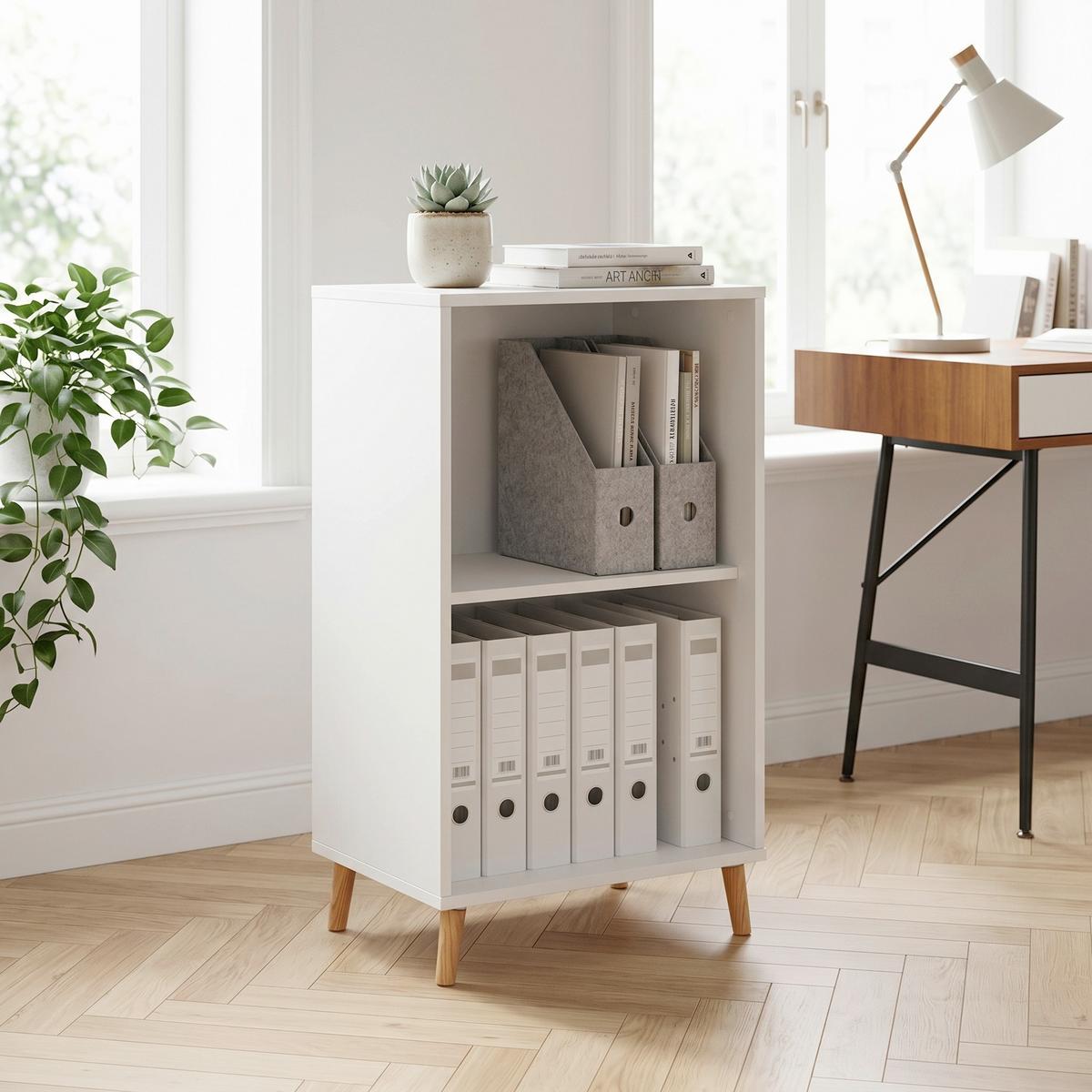 Regal Serie 500, Bela - bela, Moderno, leseni material/les (50,95/92,6/41cm) - MID.YOU