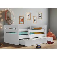 Otroška Postelja Tomi, Bela, Siva, 80x140cm - siva/bela, Moderno, tekstil/leseni material (80/140cm) - MID.YOU