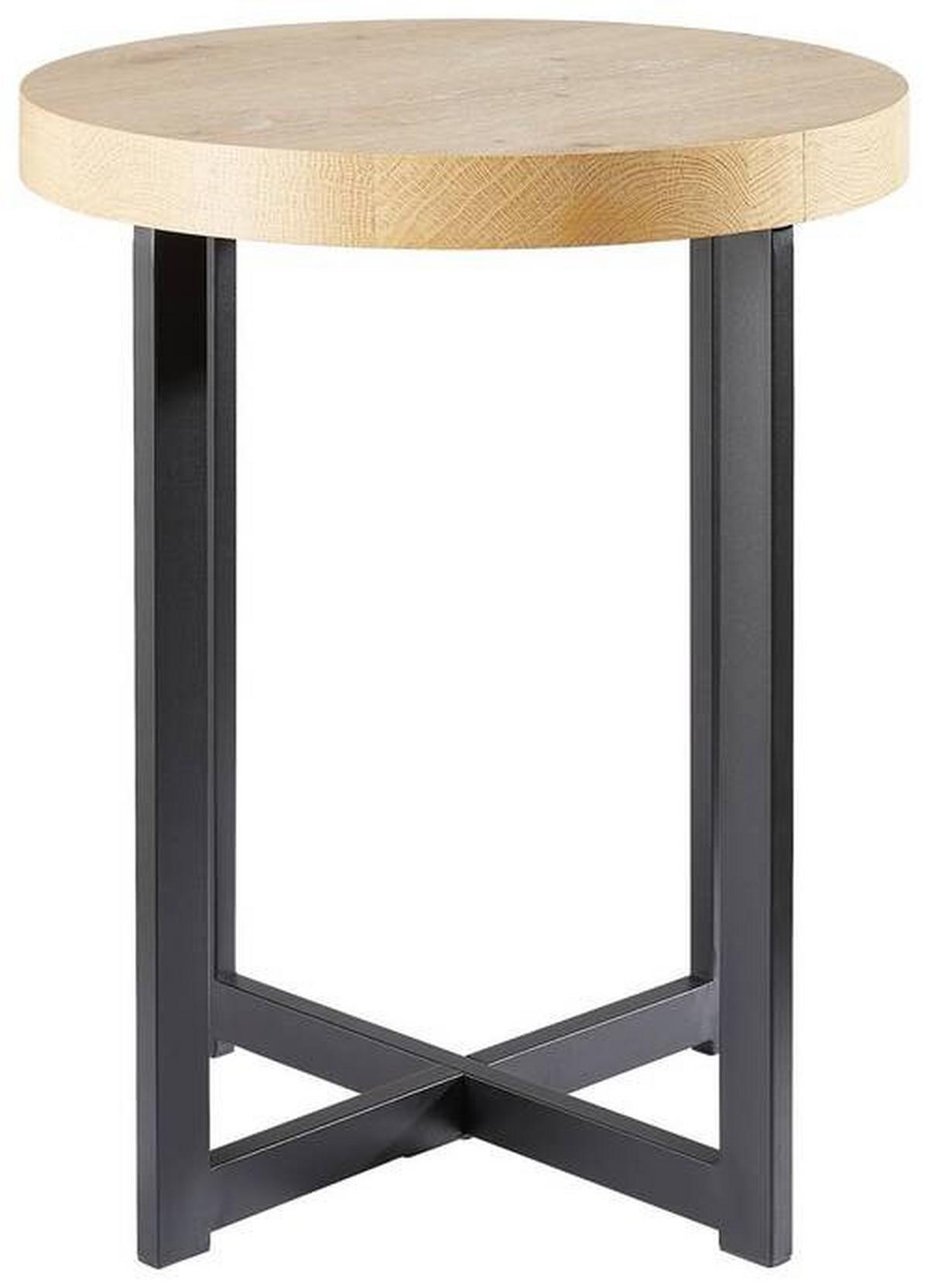 STOLIK BOCZNY TIM - kolor dębowy/czarny, Basics, materiał drewnopochodny/metal (40/40/50cm) - Xora