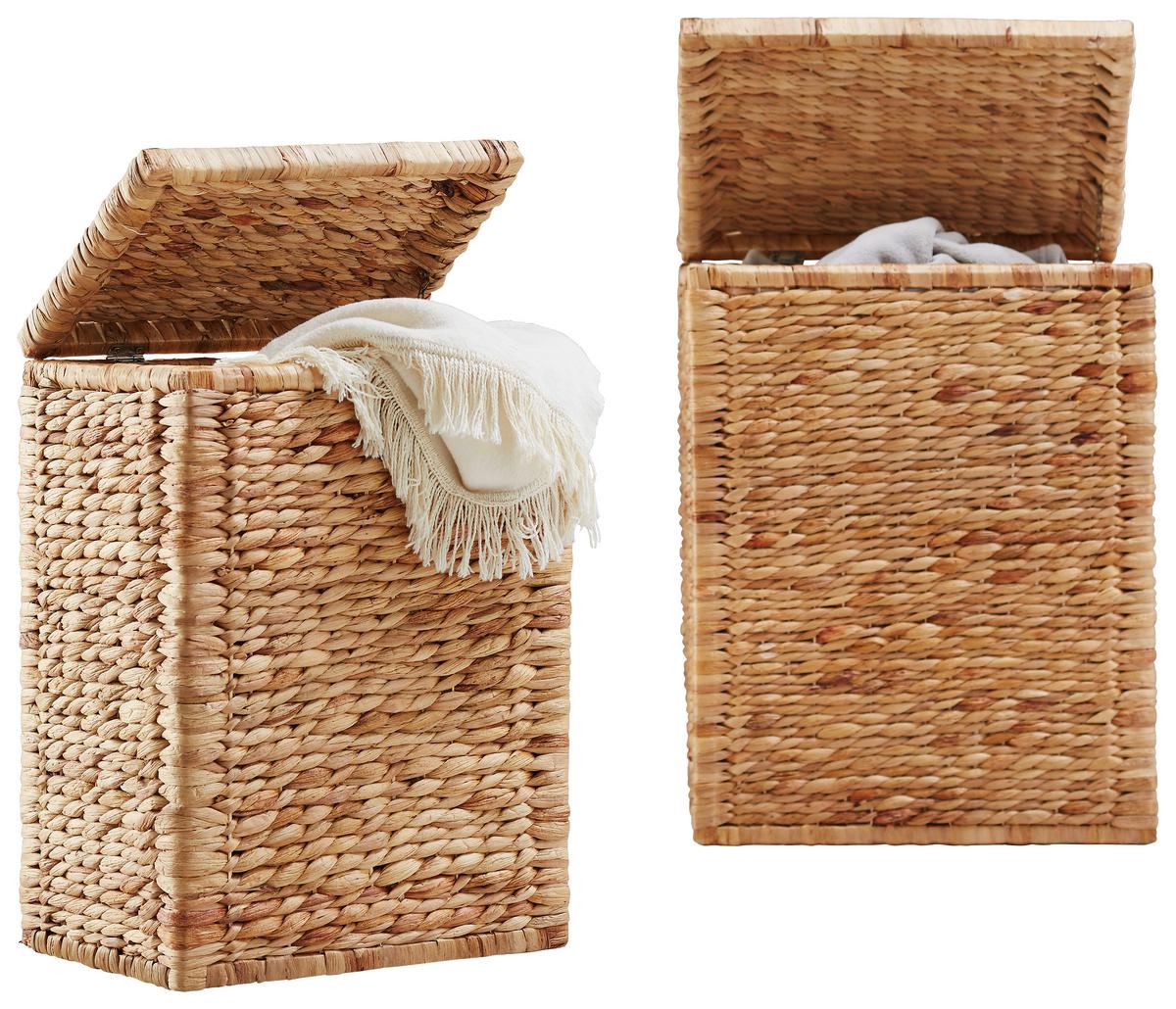 Szennyestartó Max - natúr színű, Romantik / Landhaus, textil/természetes anyagok (46/59/34cm) - Zandiara
