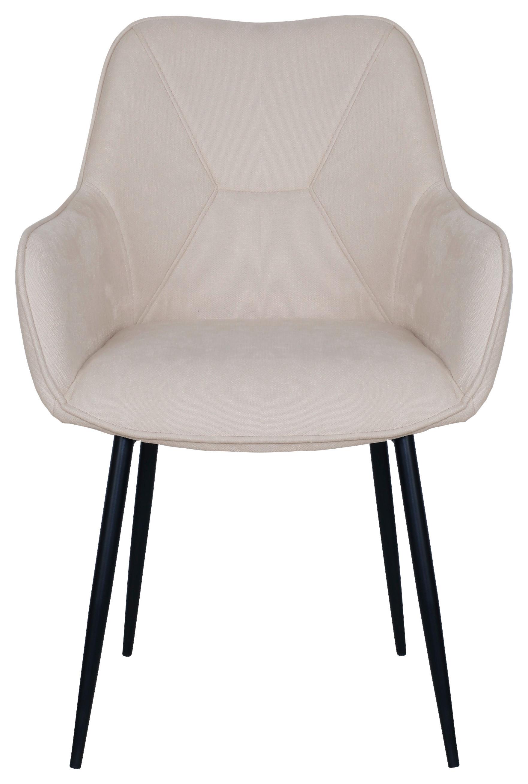 Scaun cu brate ELENA - bej/negru, Modern, lemn/metal (57/85/60cm) - Mömax