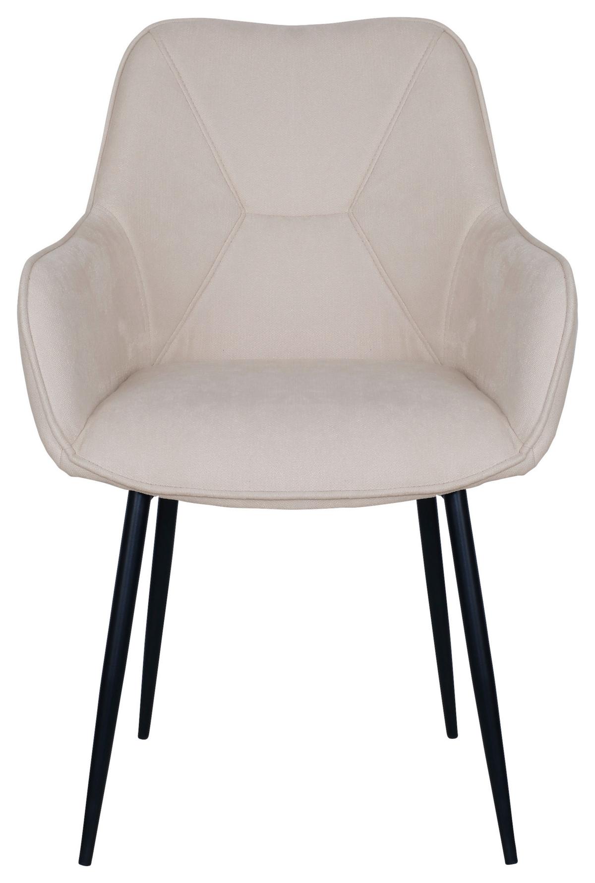 Scaun cu brate ELENA - bej/negru, Modern, lemn/metal (57/85/60cm) - Mömax