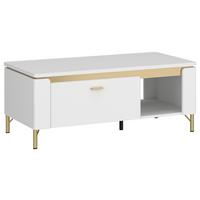 Stolić Lazio - bijela/zlatne boje, Trend, drvni materijal/metal (110,4/46/65cm) - Modern Living