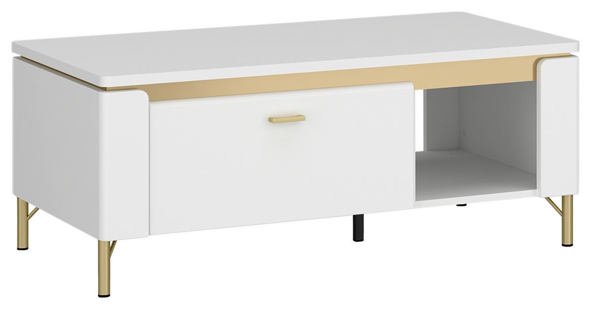 Stolić Lazio - bijela/zlatne boje, Trend, drvni materijal/metal (110,4/46/65cm) - Modern Living