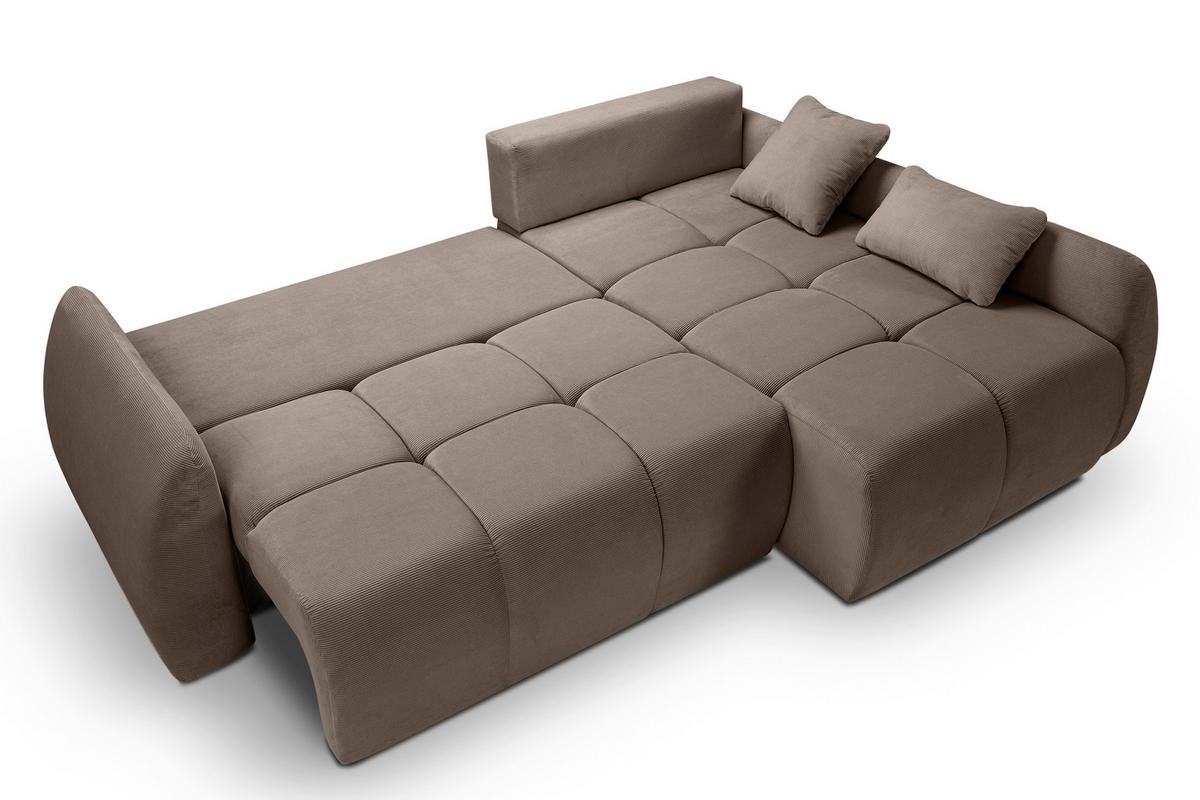 Ecksofa Sancho Long Beigebraun - Beigebraun/Schwarz, Basics, Holz/Kunststoff (255/155cm) - MID.YOU