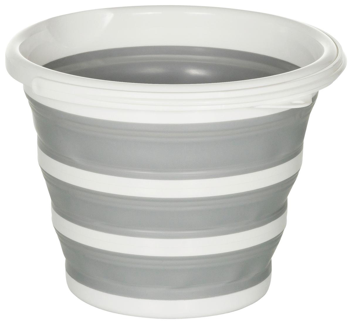 Vedro Clean Silr, 10 L, Siva, Bela - Basics, umetna masa (32/25/32cm) - MID.YOU