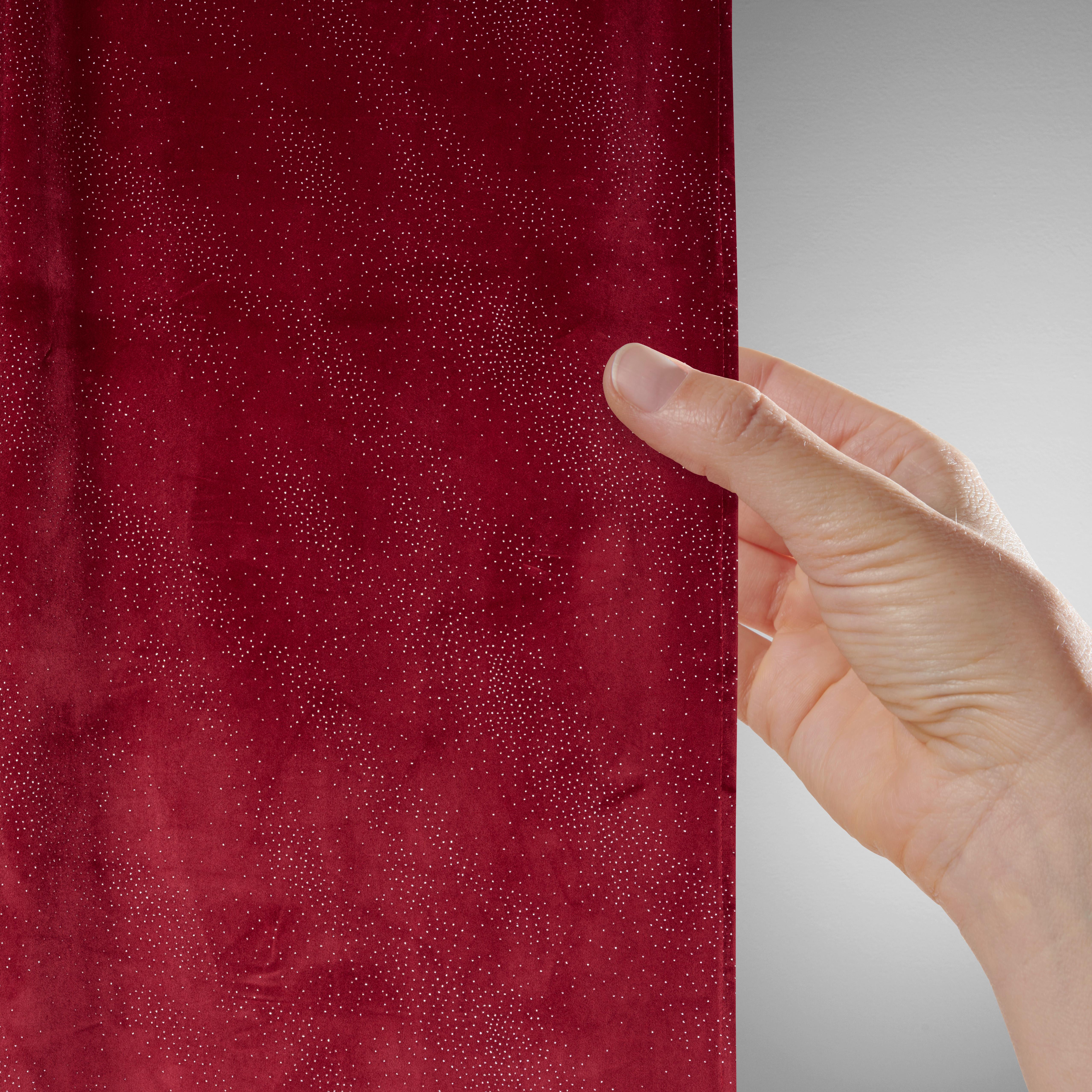 GARDINLÄNGD LUCIA - röd, textil (140/245cm) - Mömax