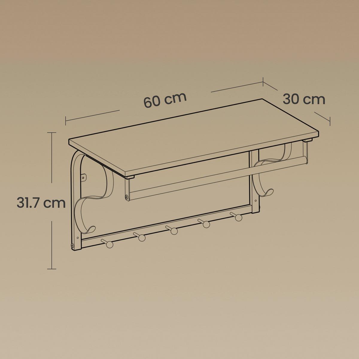 GARDEROBE COAT RACK - Eichefarben/Weiß, MODERN, Holzwerkstoff (60/31,7/30cm) - MID.YOU