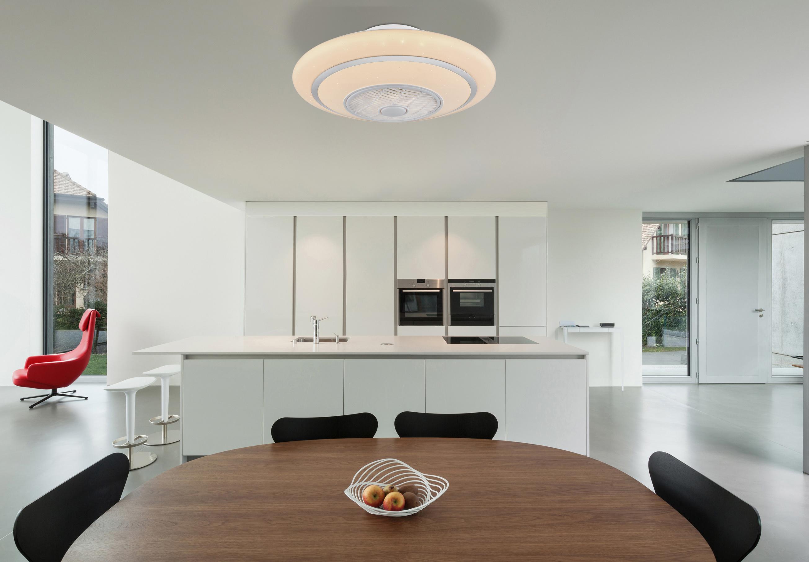 Deckenventilator Lisa max. 28 Watt - Opal, MODERN, Kunststoff/Metall (60/23cm) - Globo