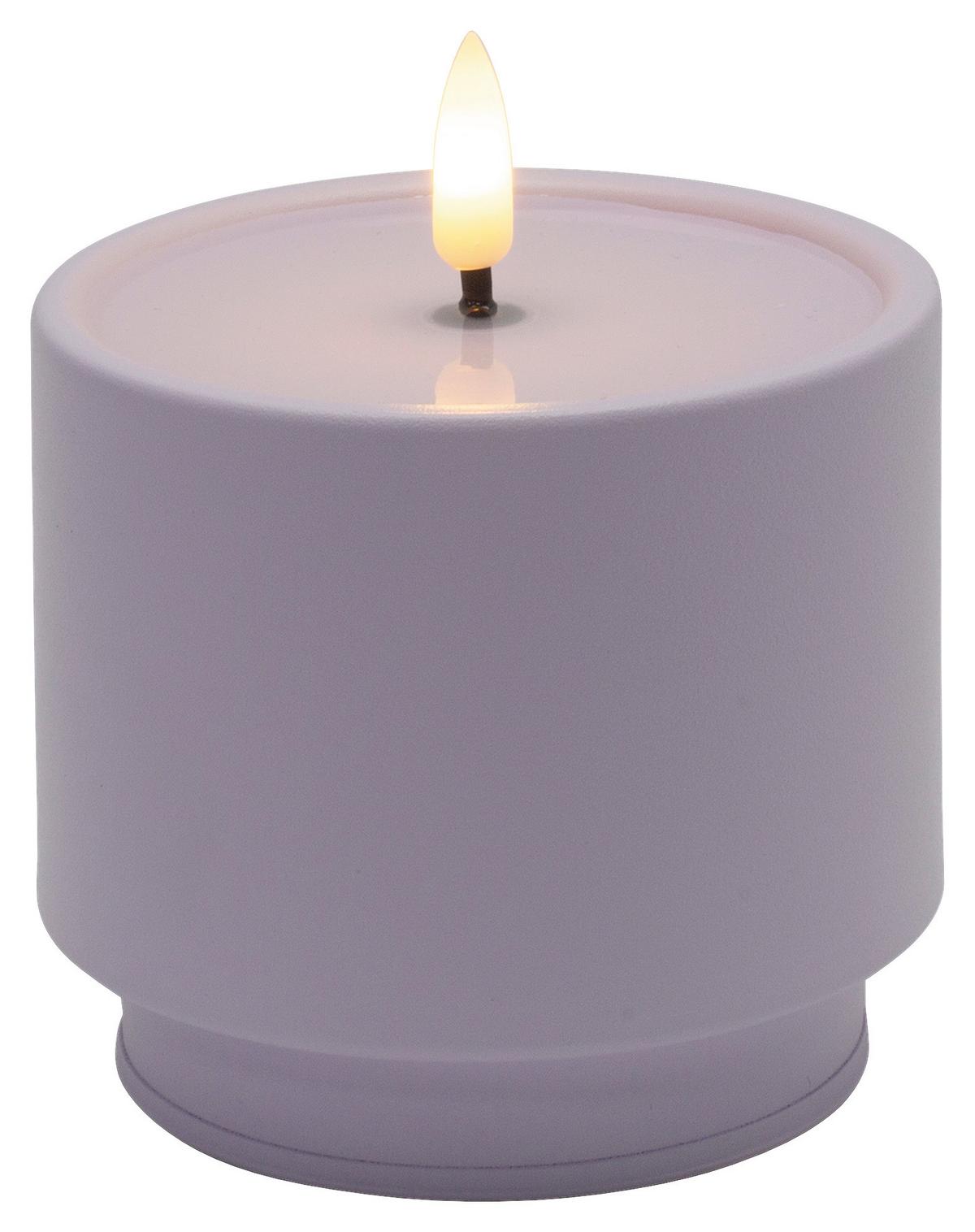 LED-Kerze Belly diverse Farben - Hellrosa/Lila, MODERN, Kunststoff/Metall (9/8,5cm) - Mömax