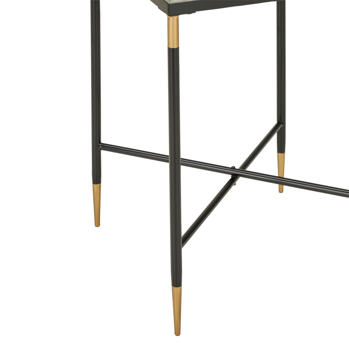 Kisasztal Azur - fekete/aranyszínű, Romantik / Landhaus, Üveg/fém (40/57/40cm) - Premium Living